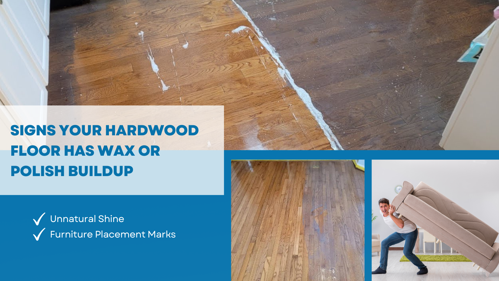 hardwood floor has wax or polish build up